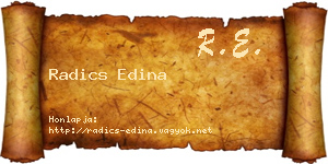 Radics Edina névjegykártya