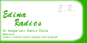 edina radics business card